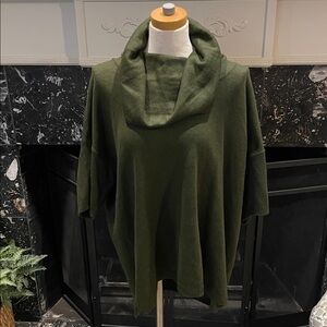Avenue Dark Green Cowl Neck Sweater